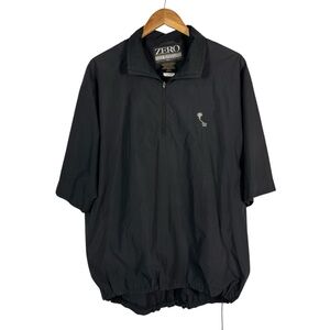 ZERO Restrictions Golf Outerwear Men's Size M 1/4 Zip Shirt Black Short Sleeve